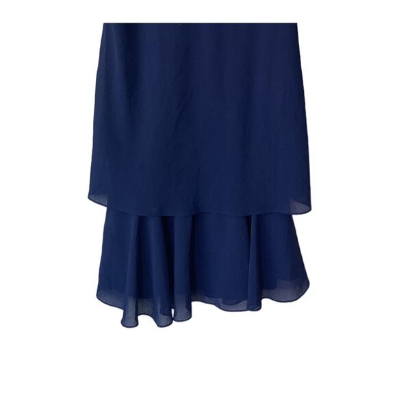 Cattiva New York Dress Size 10 Vintage 80's Midi A-line Crepe Tiered Ruffle - Picture 3 of 7